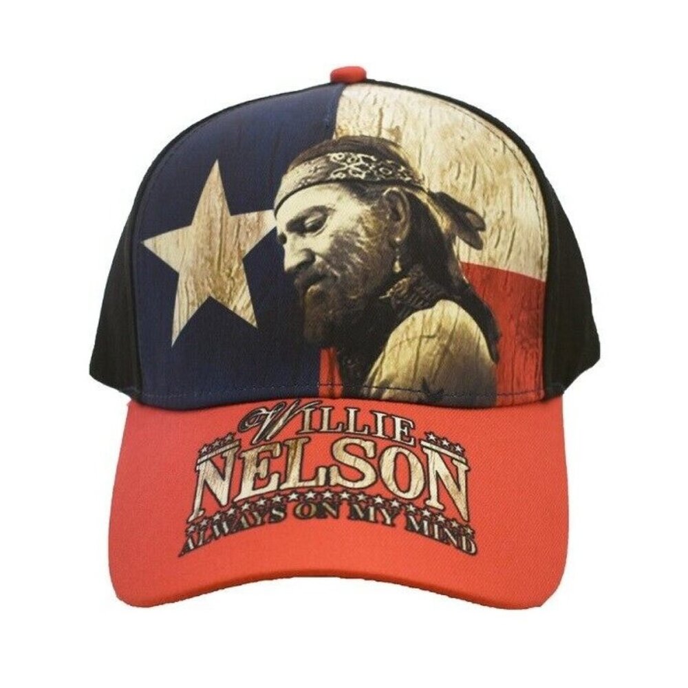 New Willie Nelson Always On My Mind Baseball Hat Cap Gift NWT Photo Texas Flag